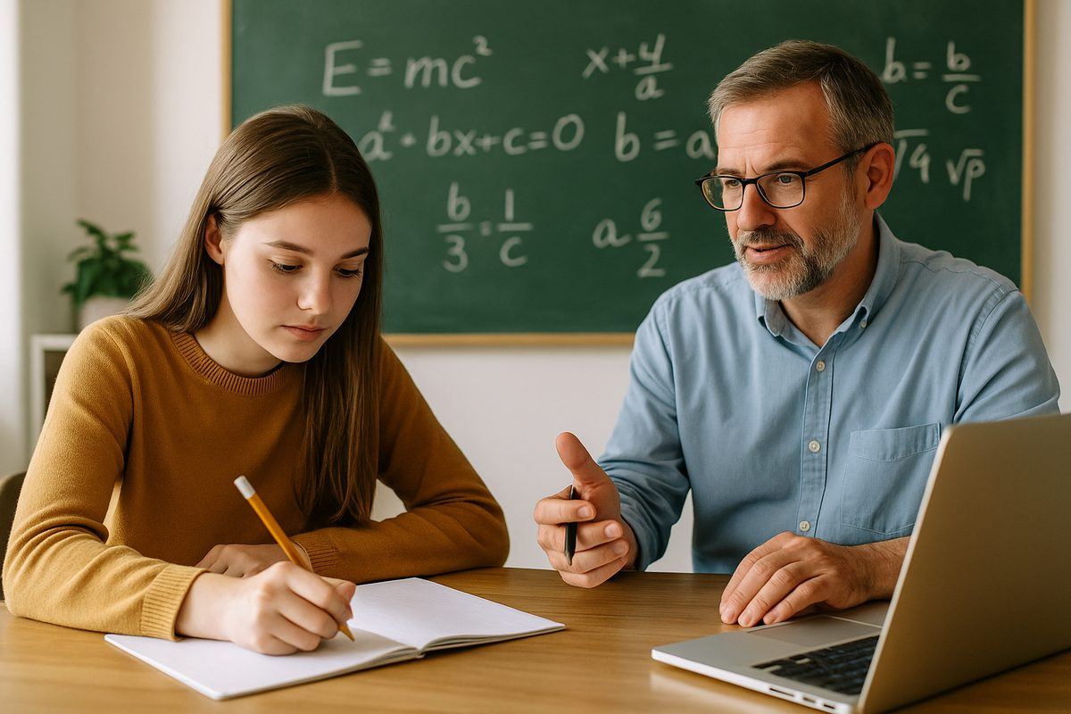 Professeur E-formatique accompagnant un élève